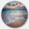 Designart - Waves Crashing Serene Seashore' Seascape Metal Circle Wall Art